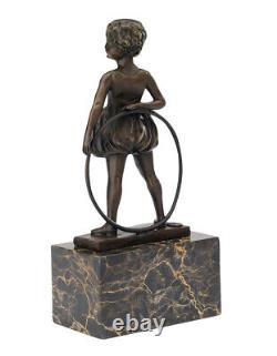 Statuette de jeune gymnaste d´après Ferdinand Preiss style art déco bronze