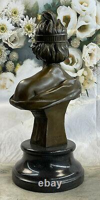 Style Art Nouveau Deco Femelle Buste Par Villanis Bronze Sculpture Collector