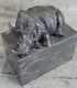 Superbe Et Réaliste Bronze Rhinocéros Sculpture Art Déco Figurine Marbre De Base