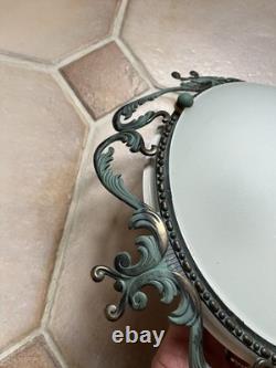 Superbe Plafonnier Style Art Déco, Bronze Laiton Cuivre Lampe Applique 37