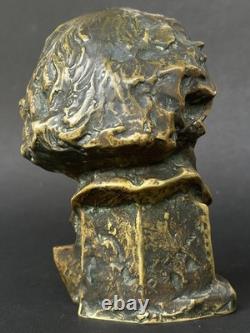Superbe SCULPTURE BRONZE BUSTE BEETHOVEN signé LE VERRIER LE FAGUAYS Art Deco