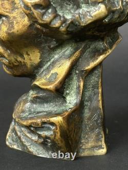 Superbe SCULPTURE BRONZE BUSTE BEETHOVEN signé LE VERRIER LE FAGUAYS Art Deco