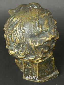 Superbe SCULPTURE BRONZE BUSTE BEETHOVEN signé LE VERRIER LE FAGUAYS Art Deco