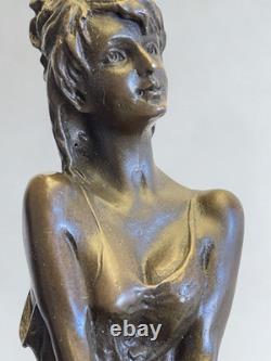 Superbe ensemble de 3 sculptures en bronze signées Collinet Style Art Déco 2
