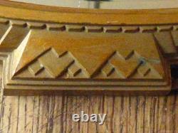 Superbe miroir ovale en bronze style art déco + son accroche en bronze