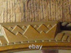 Superbe miroir ovale en bronze style art déco + son accroche en bronze