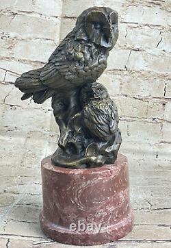 The Chouette Art Déco, Beau Bronze Statue Sculpture Fonte Classique Ouvre