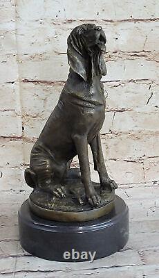 The World Famous Chien Art Bronze Statue Bloodhound Signée Cain Deco Figurine