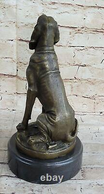 The World Famous Chien Art Bronze Statue Bloodhound Signée Cain Deco Figurine