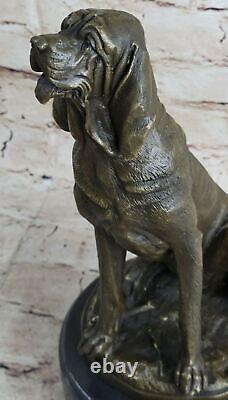 The World Famous Chien Art Bronze Statue Bloodhound Signée Cain Deco Figurine