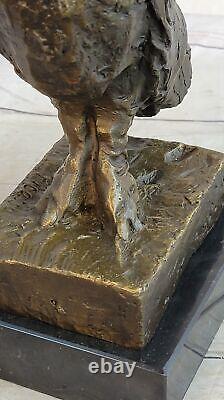Tout Bronze Marbre Base Moderne Art Déco Cubism Sculpture Hibou Oiseau Pablo
