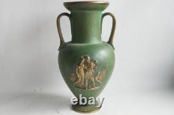 Vase amphore bronze patine verte antique Art Déco (77802)