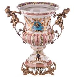Vase en porcelaine aux anges en bronze Art déco Multicouleur