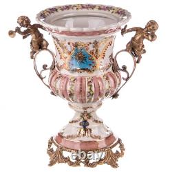 Vase en porcelaine aux anges en bronze Art déco Multicouleur