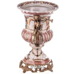 Vase en porcelaine aux anges en bronze Art déco Multicouleur