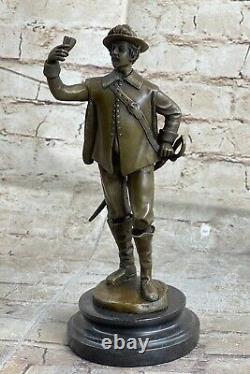 Véritable Pure Classique Bronze Cavalier Cavalerie Soldat Renaissance Art Déco