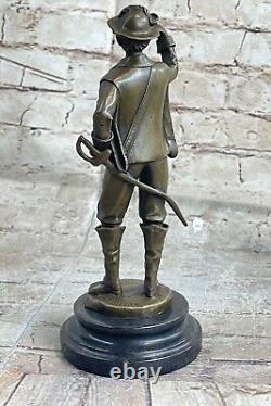 Véritable Pure Classique Bronze Cavalier Cavalerie Soldat Renaissance Art Déco