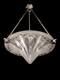 Verrerie Des Hanots Suspension Art D&eacute;co Bronze Nickel&eacute; & Vasque Verre Press&eacute;