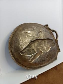 Vide-poche Ancien Art déco en bronze signé Berndorf décor de sanglier-Chasse