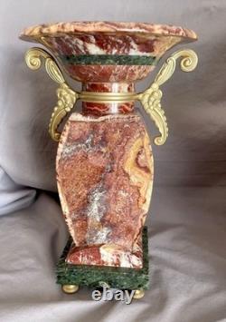 Vide poches vases garniture art déco bronze doré marbre rouge Persan