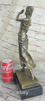 Vintage Art Déco 100% Solide Bronze Art Travail Femme Danseuse Sculpture