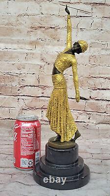 Vintage Art Déco Bronze Demetre Chiparus Femme Danseuse Vieux Parlor Affaire