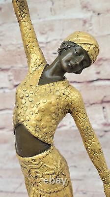 Vintage Art Déco Bronze Demetre Chiparus Femme Danseuse Vieux Parlor Affaire