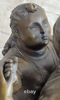 Vintage Bronze Sculpture Américain Ladyand Homme Chubby Signée Botero Art Déco