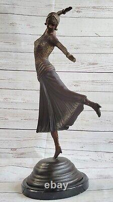 Vintage Égyptien Danseuse Par Chiparus Art Déco Nouveau Bronze Statue