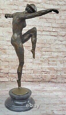 Vintage Grand Art Déco Danseuse Dimitri Chiparus Bronze Sculpture Statue