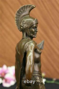 Vintage Signé Knight Warrior Bronze Statue Dalou Déco Sculpture Figurine Art