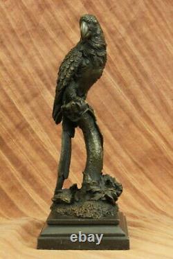 Vintage Vienna Bronze Perroquet Oiseau Sur Chaîne Figurine Autriche Art Déco Nr