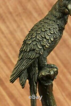 Vintage Vienna Bronze Perroquet Oiseau Sur Chaîne Figurine Autriche Art Déco Nr