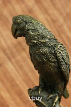 Vintage Vienna Bronze Perroquet Oiseau Sur Chaîne Figurine Autriche Art Déco Nr