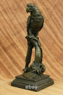 Vintage Vienna Bronze Perroquet Oiseau Sur Chaîne Figurine Autriche Art Déco Nr