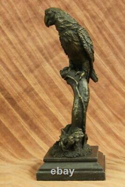 Vintage Vienna Bronze Perroquet Oiseau Sur Chaîne Figurine Autriche Art Déco Nr