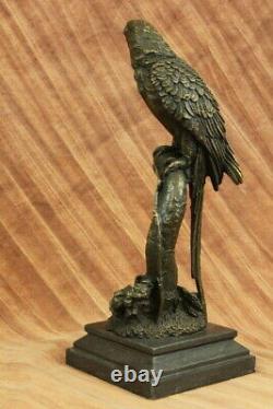 Vintage Vienna Bronze Perroquet Oiseau Sur Chaîne Figurine Autriche Art Déco Nr