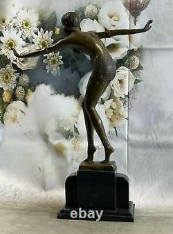 XL Bronze Art Déco Statue Par Chiparus Égyptien Danseuse Figurine Solde
