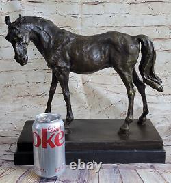 XL P. J Mene Racing Cheval Modèle Bronze Sculpture Art Déco Marbre Figure